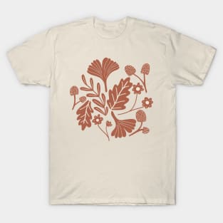 Autumn magic forest in terracota T-Shirt